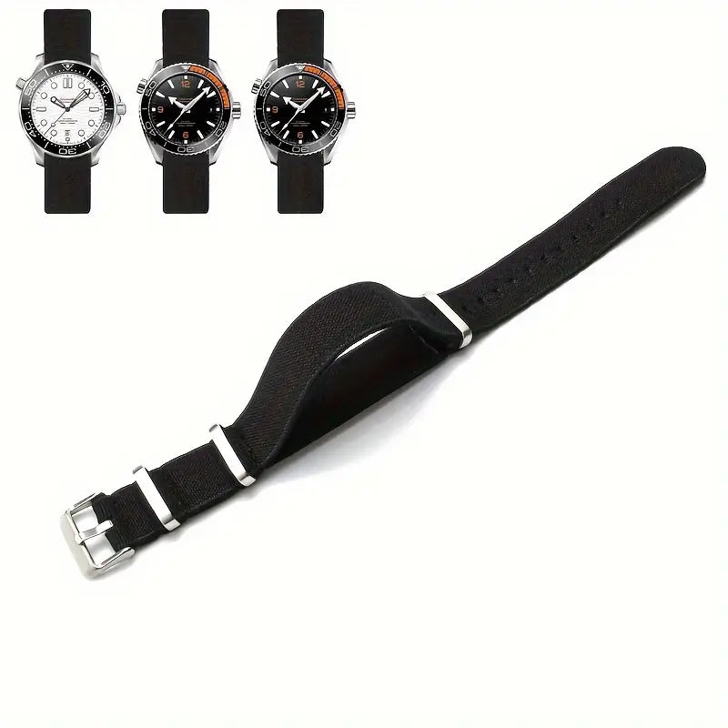 Black Nylon Watch Strap - 20/22mm