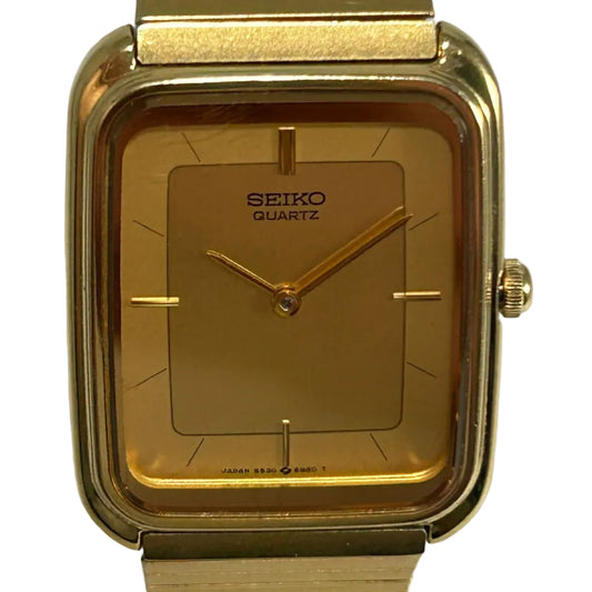 Seiko Vintage Gold Tank Style Quartz Watch Classic Dress
