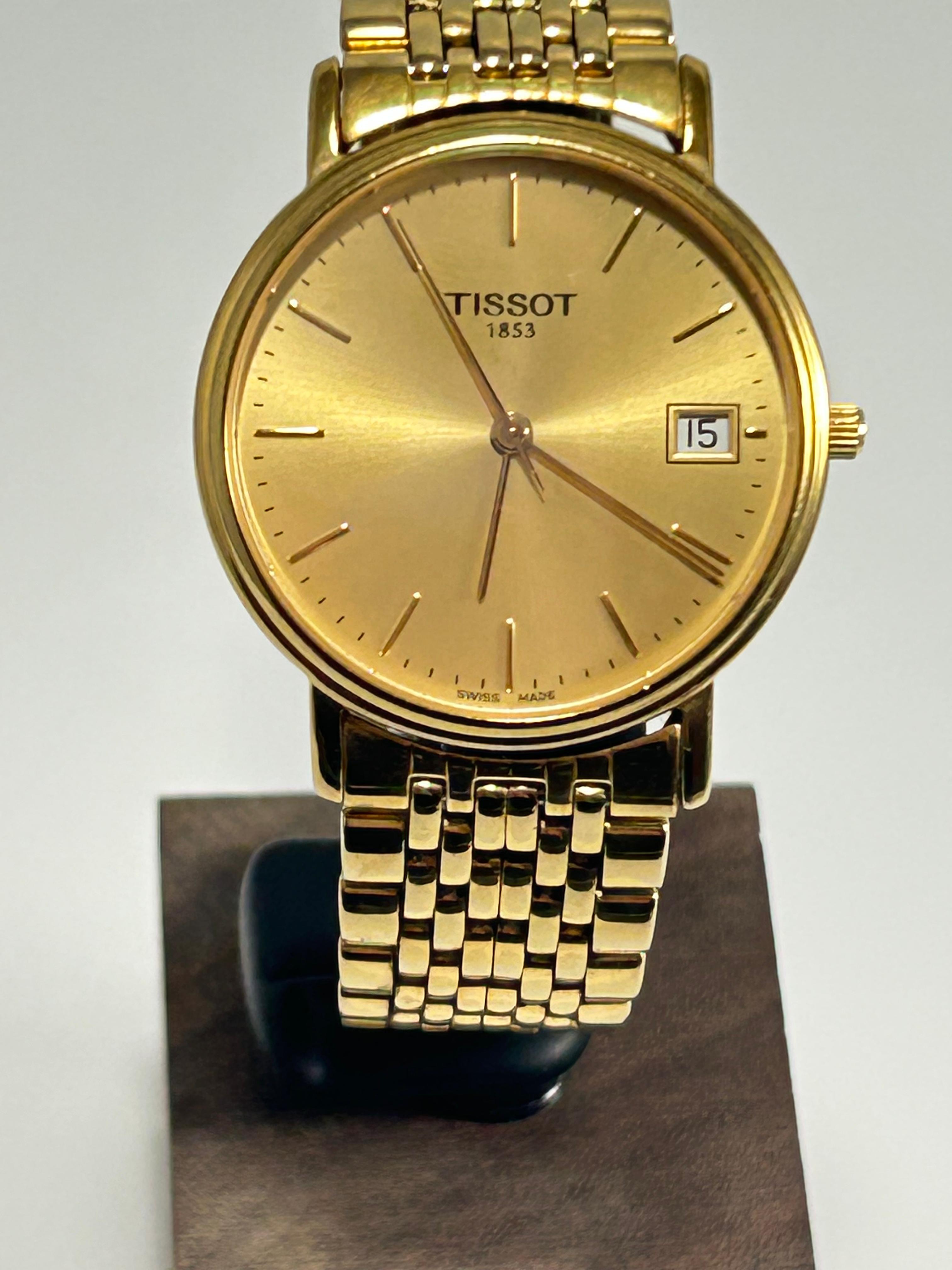 Tissot 1853 Classic Desire Men's Watch — Gold-Tone, Champagne Dial, Sapphire Crystal, Date