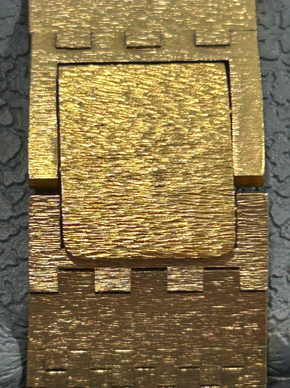 Rotary Tiger Eye Vintage Rectangular Dress Watch – Gold Plated Case, Manual Wind, Date, Box & Papers