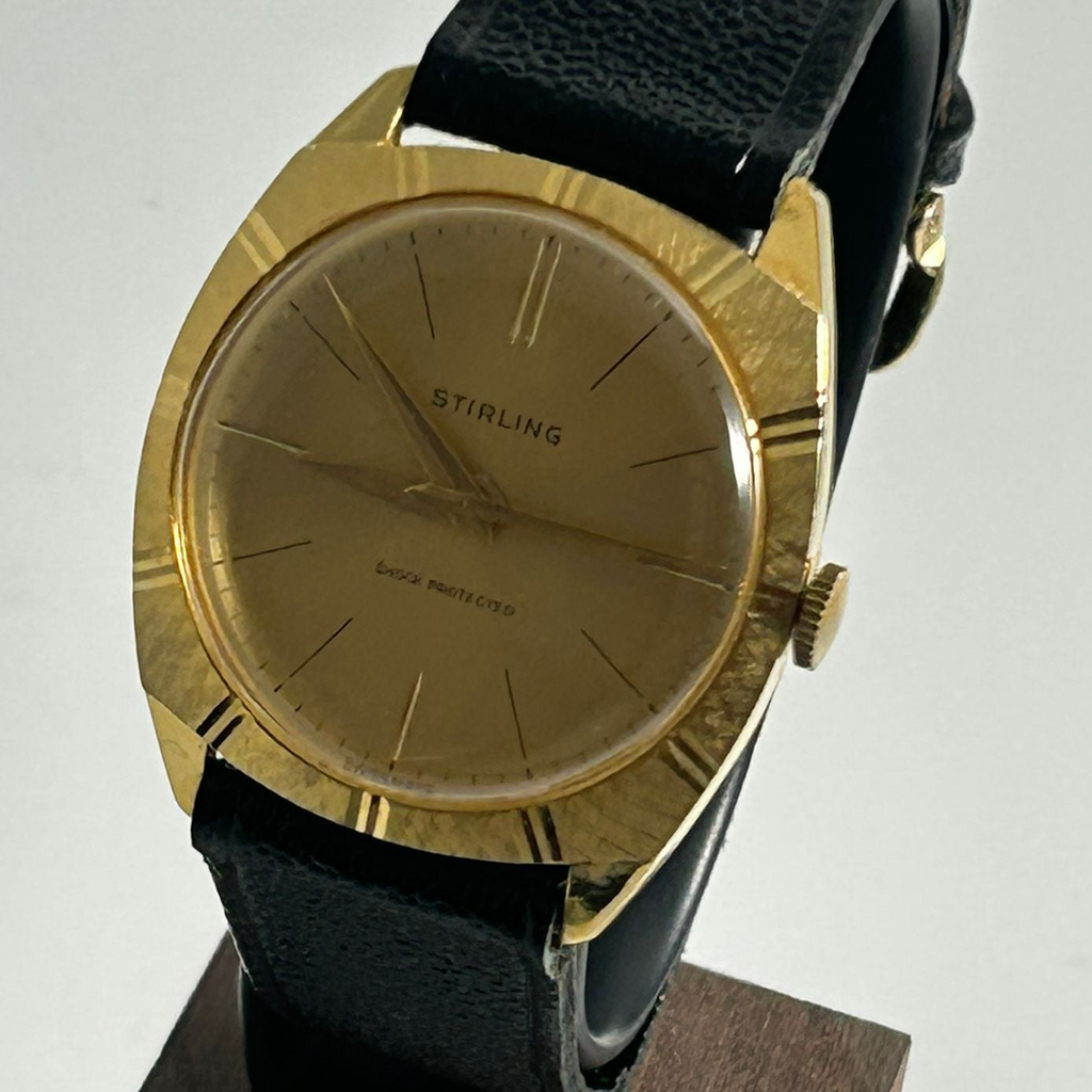 1960s Stirling Dress Watch - Gold Plated, Mechanical, Vintage, Rare, Classic