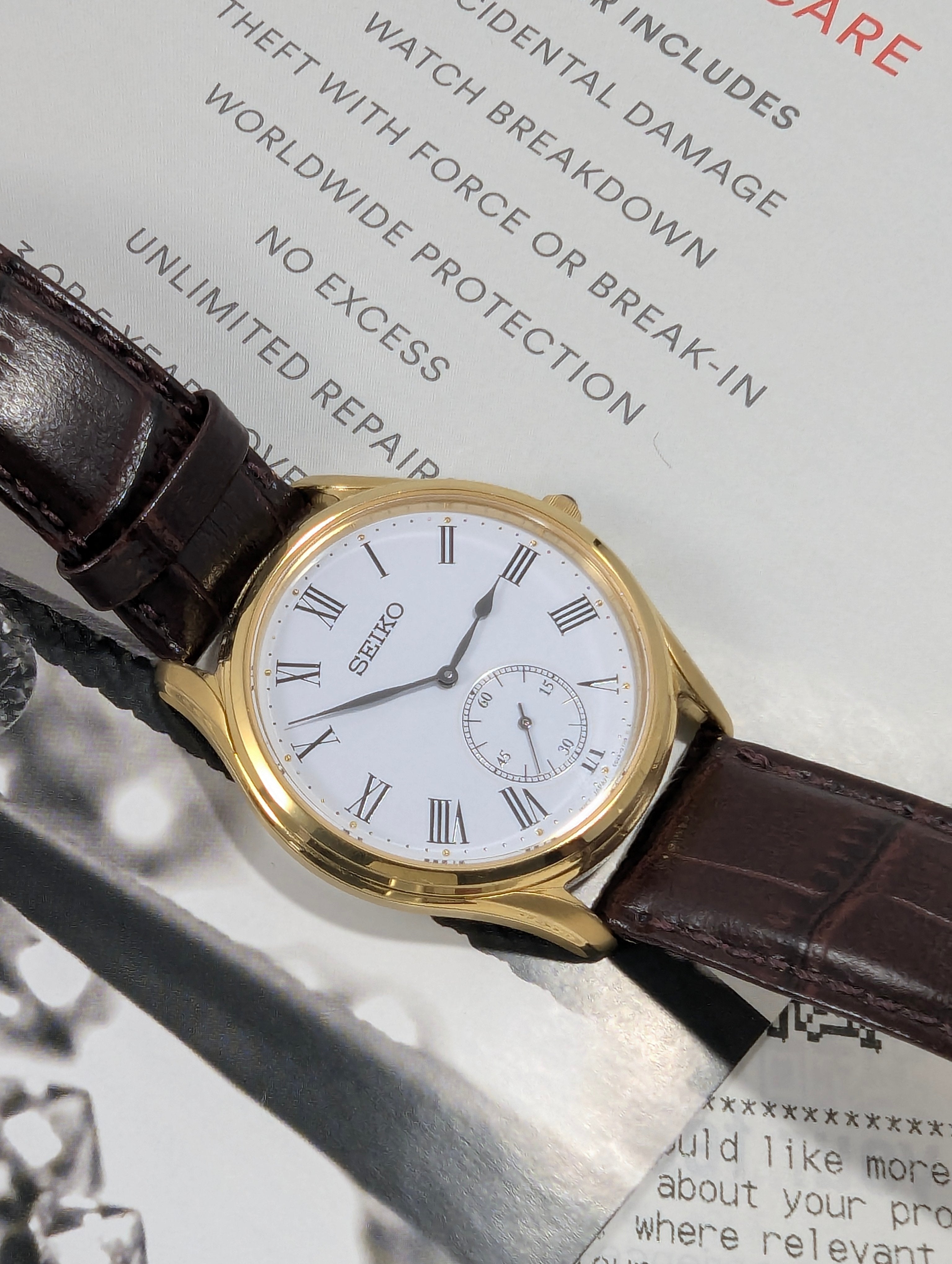 Seiko SRK050P1 Small Seconds Gold Dress Watch