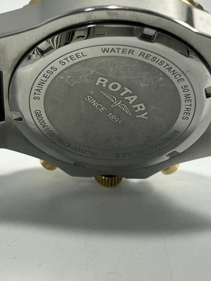 Rotary Blue Dial Two-Tone Chronograph – Screw Bezel, Reference GB00041/05