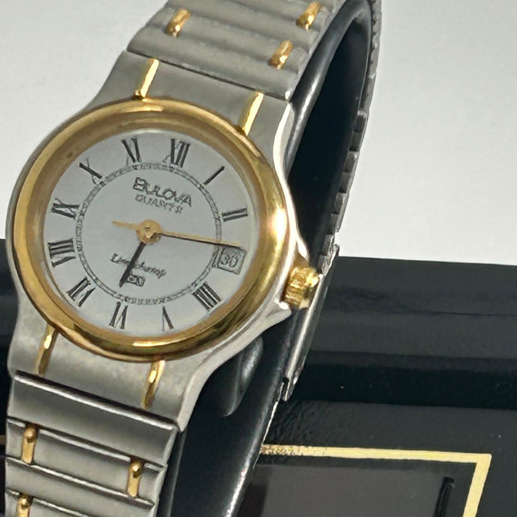Ladies Bulova Longchamp - 24mm, Two Tone, Roman Dial, Box & Papers