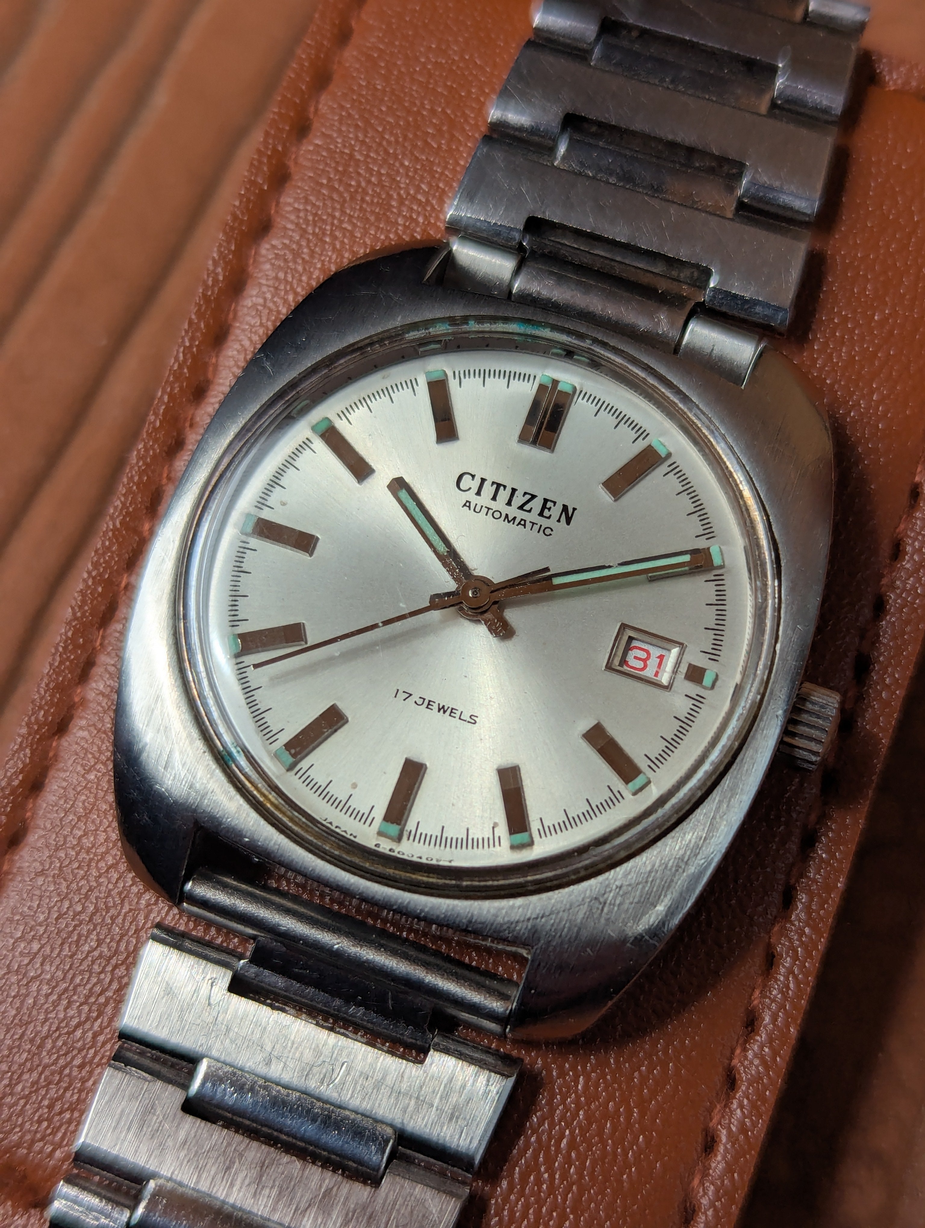 Vintage Citizen Automatic 17 Jewels Date Silver Dial Men's Watch