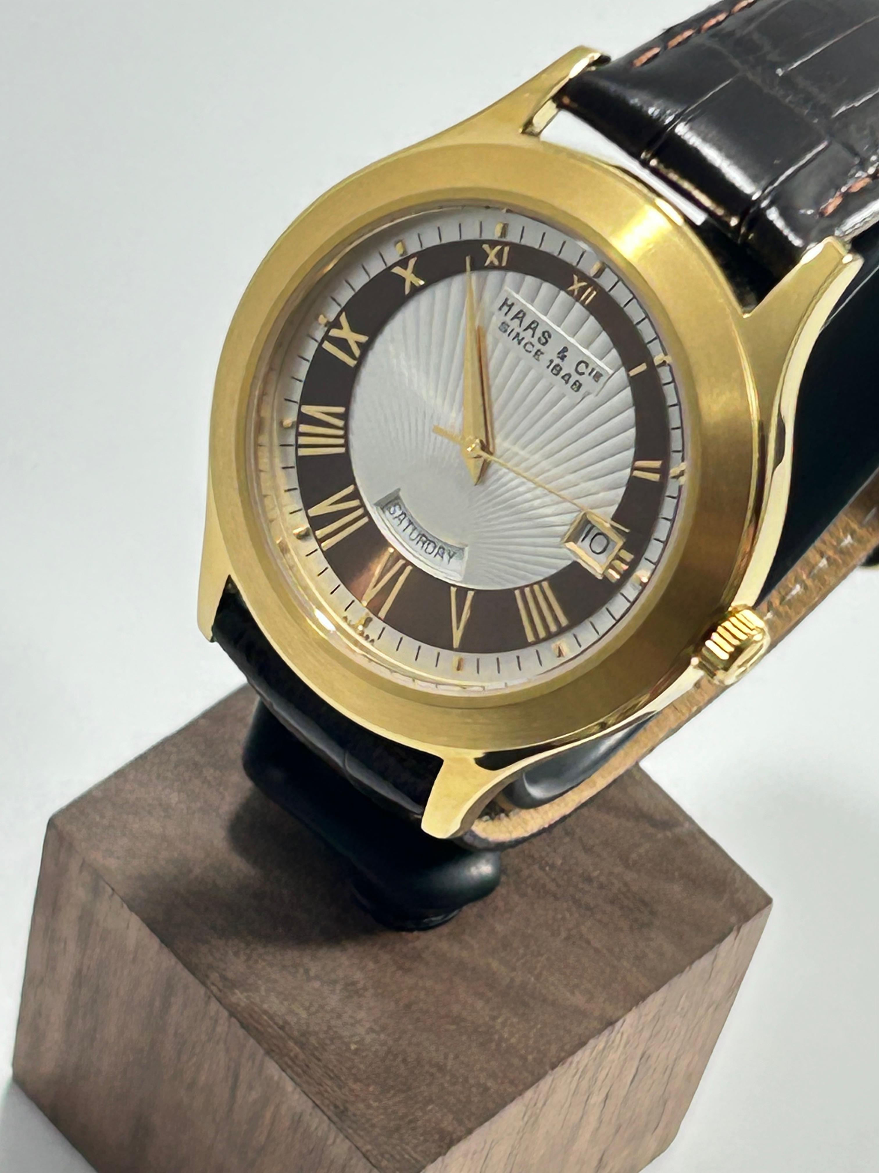 Haas & Cie Roman Numeral Day-Date Watch