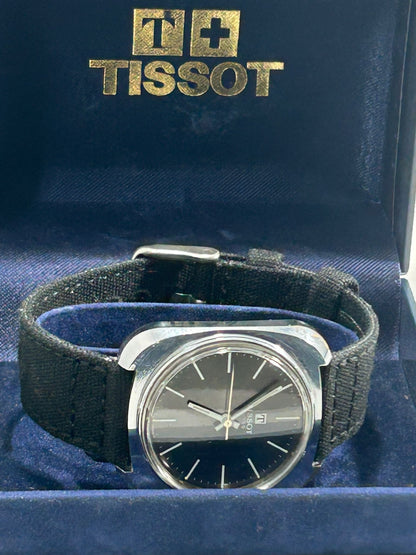 1970s Tissot Astrolon Swiss Vintage Black Dial Men’s Watch with Original Box