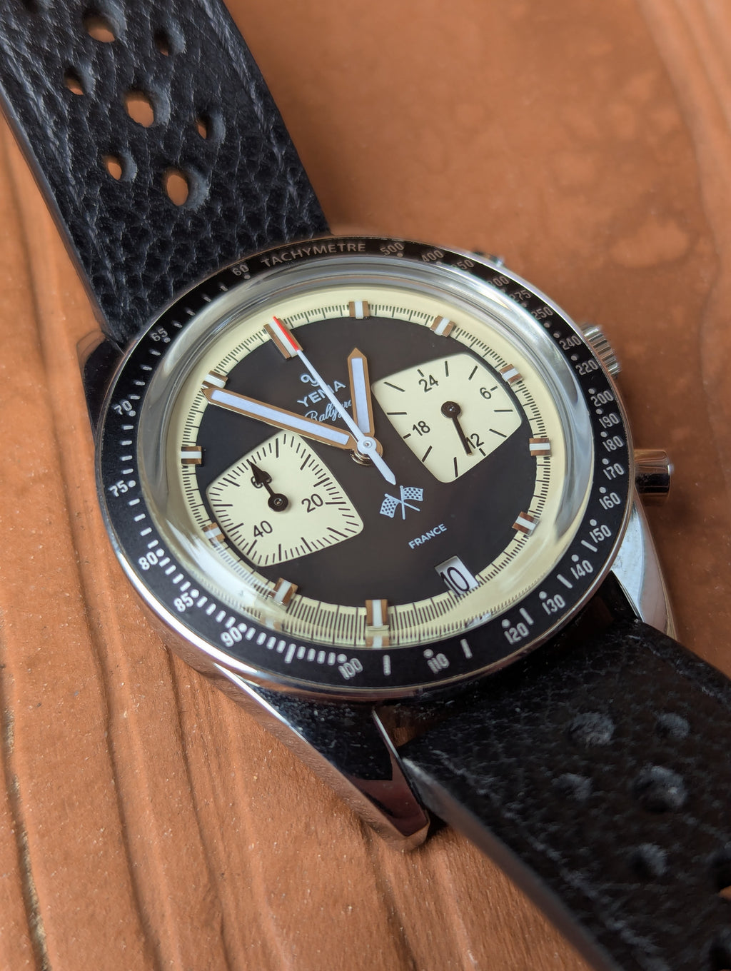 Yema Rallygraf Reverse-Panda Chronograph Racing Watch
