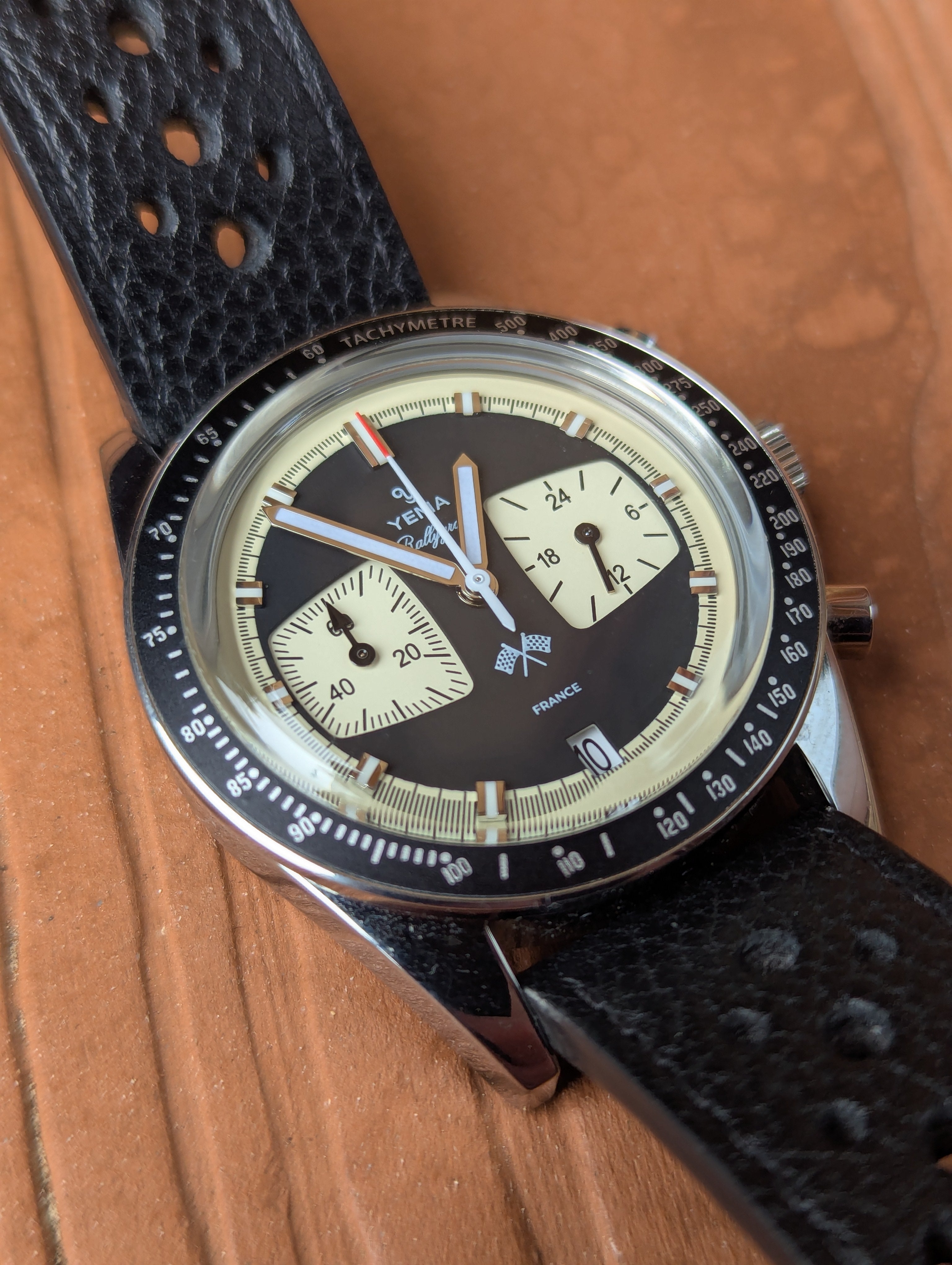Yema Rallygraf Reverse-Panda Chronograph Racing Watch