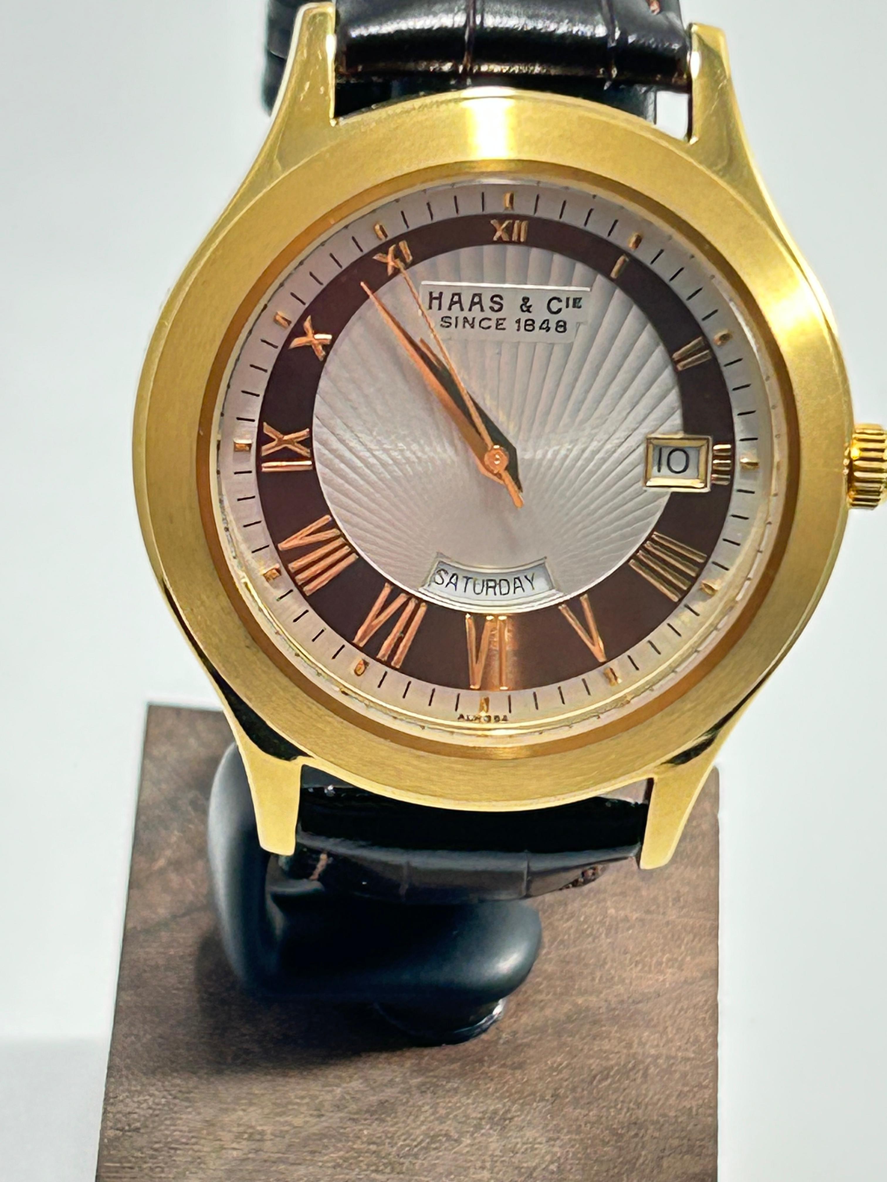 Haas & Cie Roman Numeral Day-Date Watch