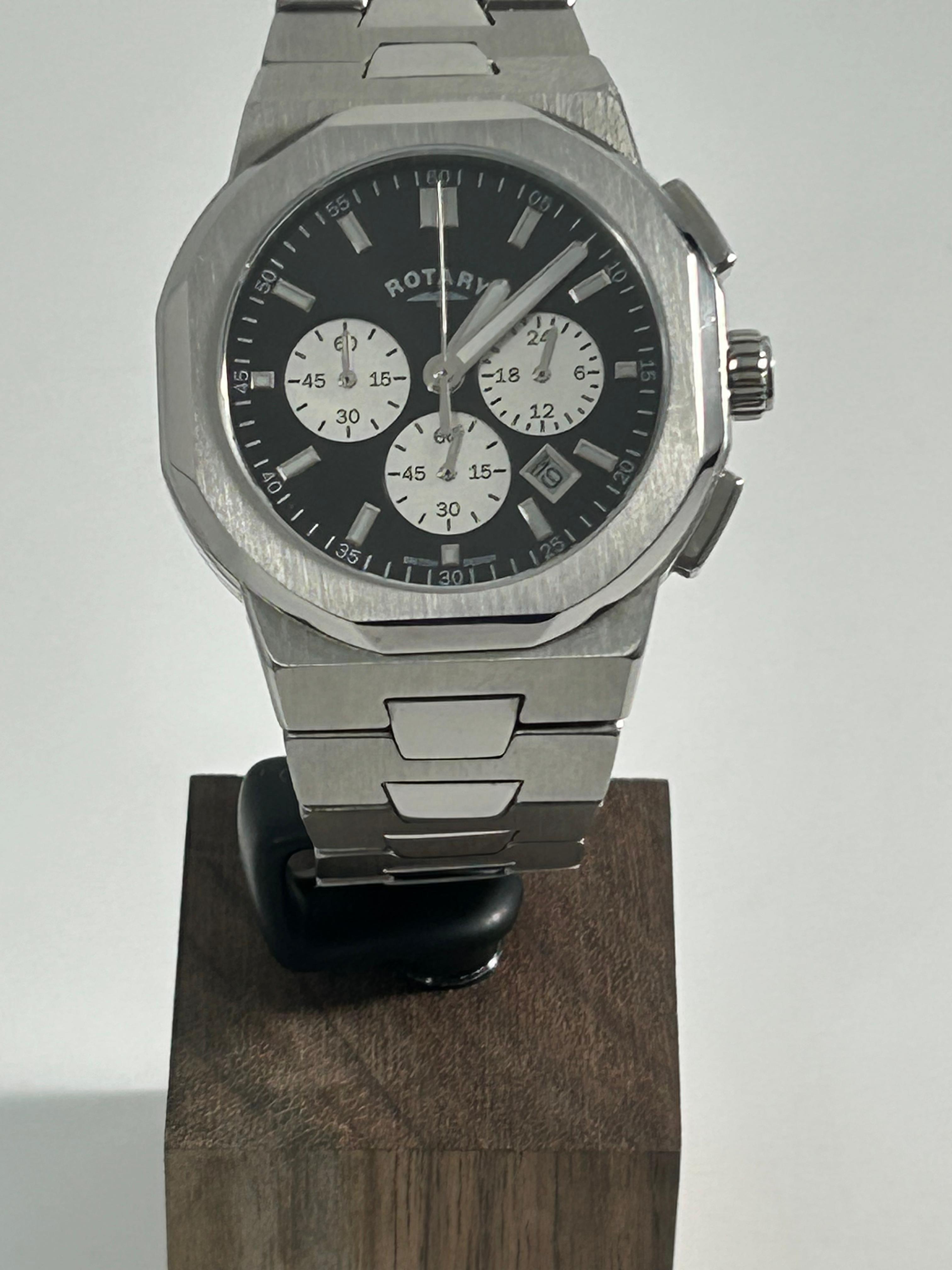 Rotary Regent Chronograph GB05450/65 Watch - Black Dial, 40mm, Stainless Steel, Date