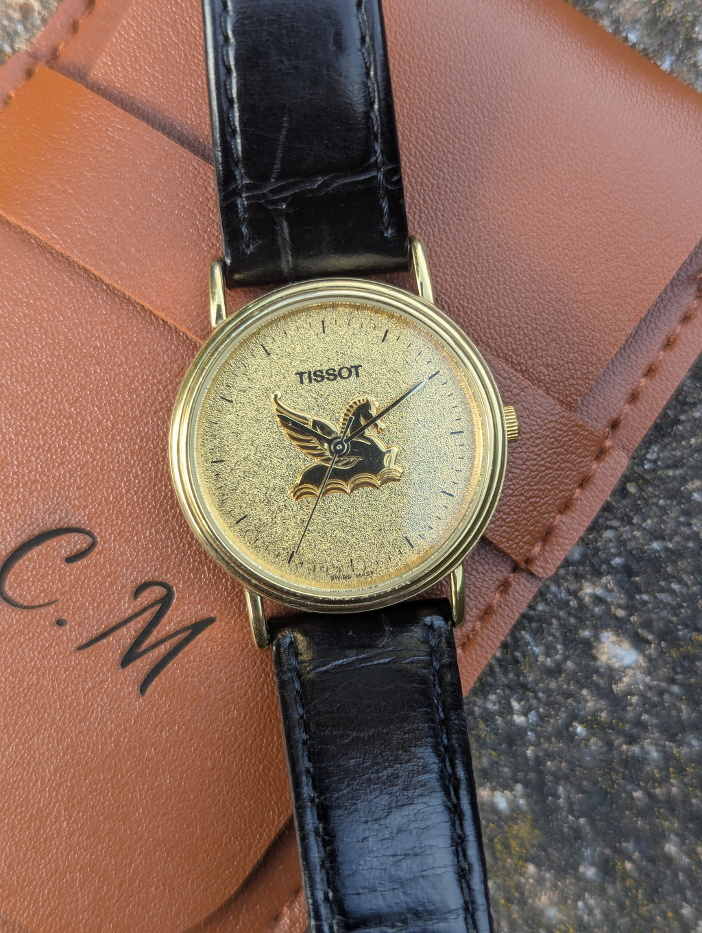Tissot Pegasus Gold Dial Dress Watch