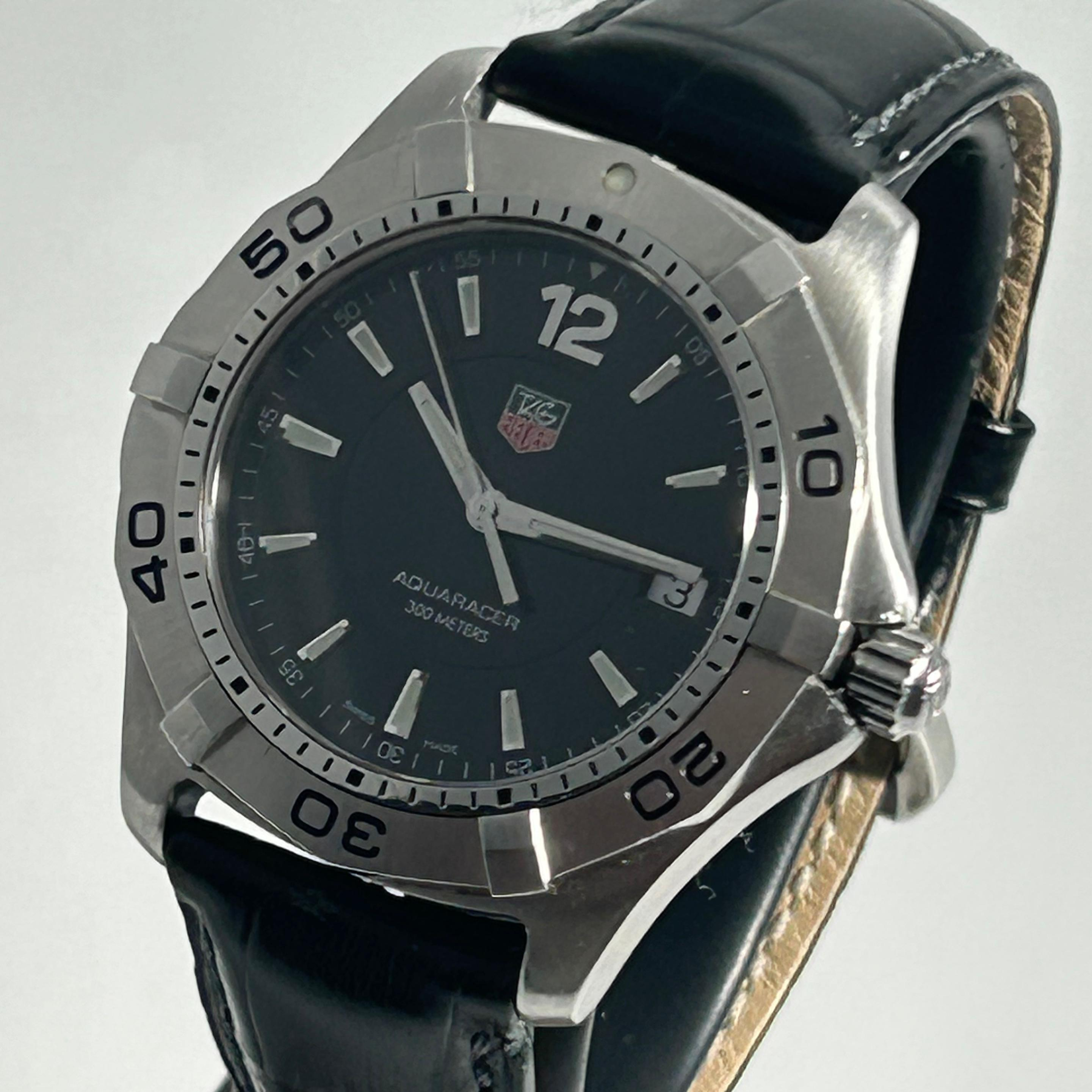 Tag Heuer Aquaracer WAF1110 Men's Watch - 38mm, Black Dial, Swiss Made, Uni-Bezel