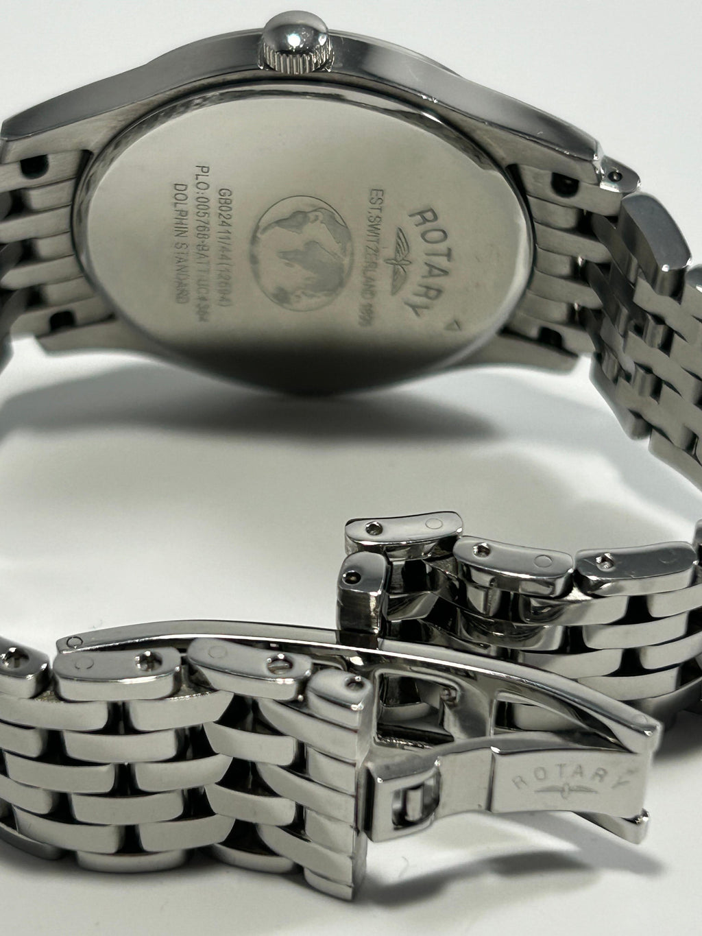 Rotary GB02411 Small Seconds Men's Watch — Stainless Steel, Cream Dial, Roman Numerals, Blued Hands