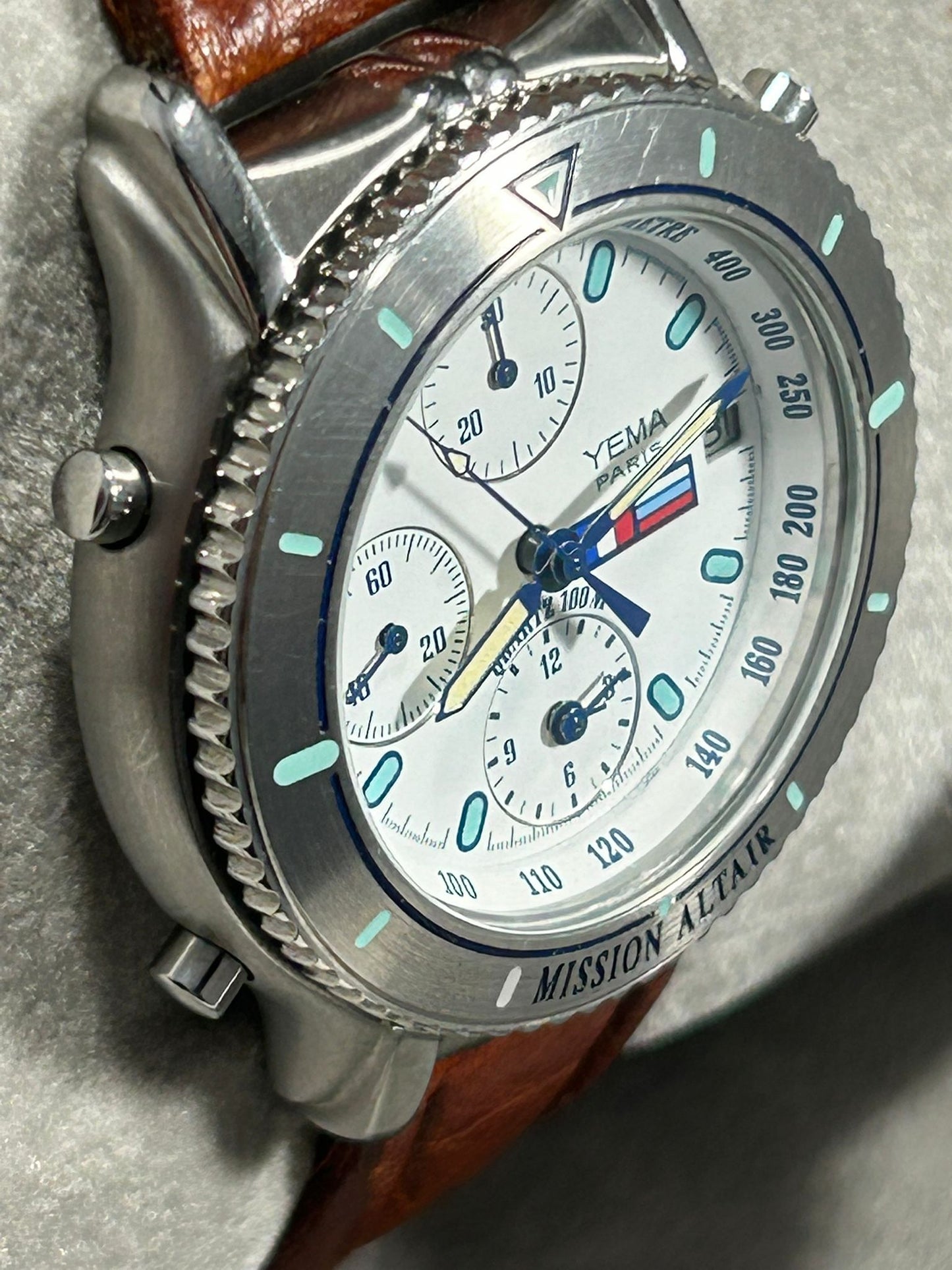 1993 Yema Mission Altair Spationaute Vintage Quartz Chronograph – White Dial, French Space-Era Design