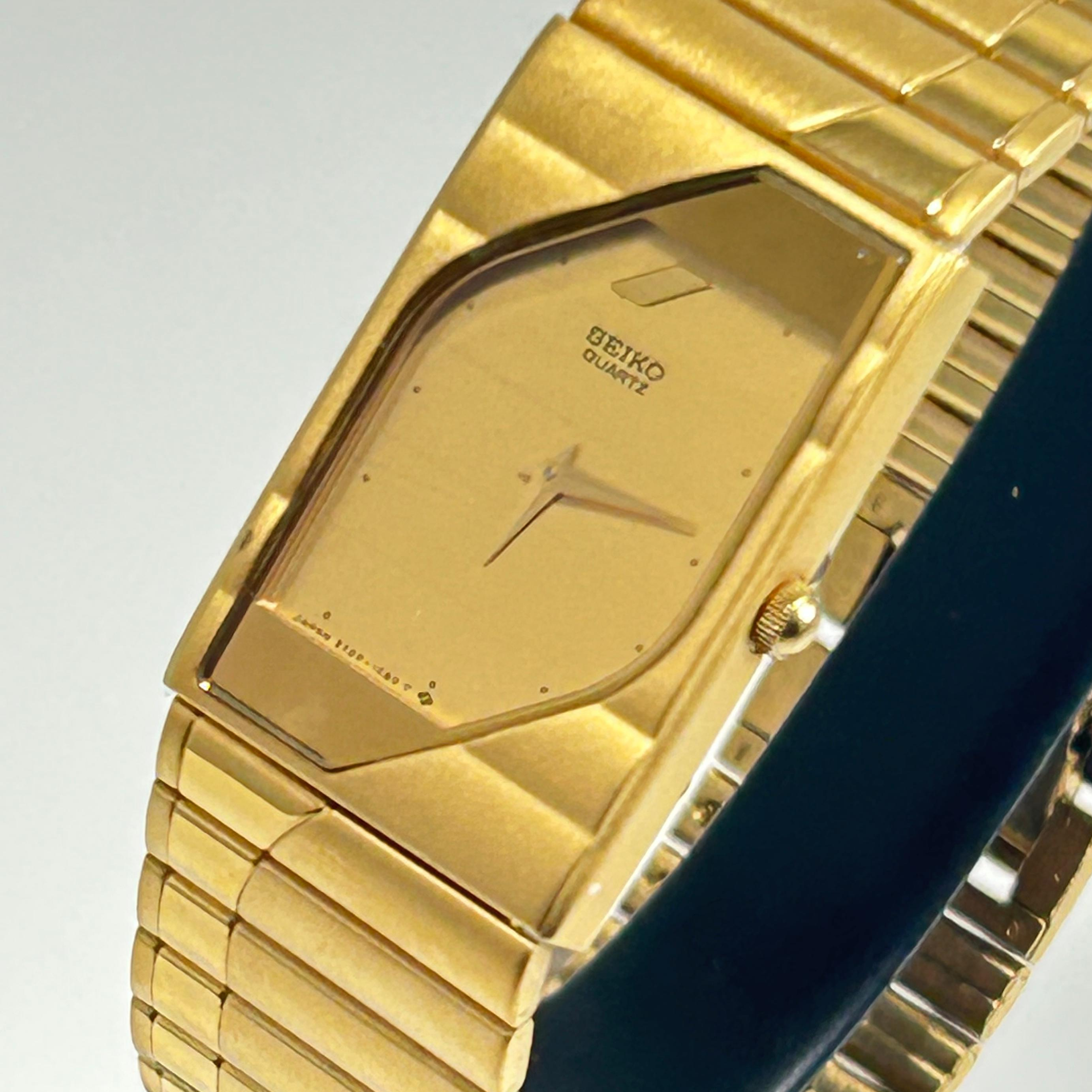 Vintage Seiko Quartz Gold-Tone Tank Watch