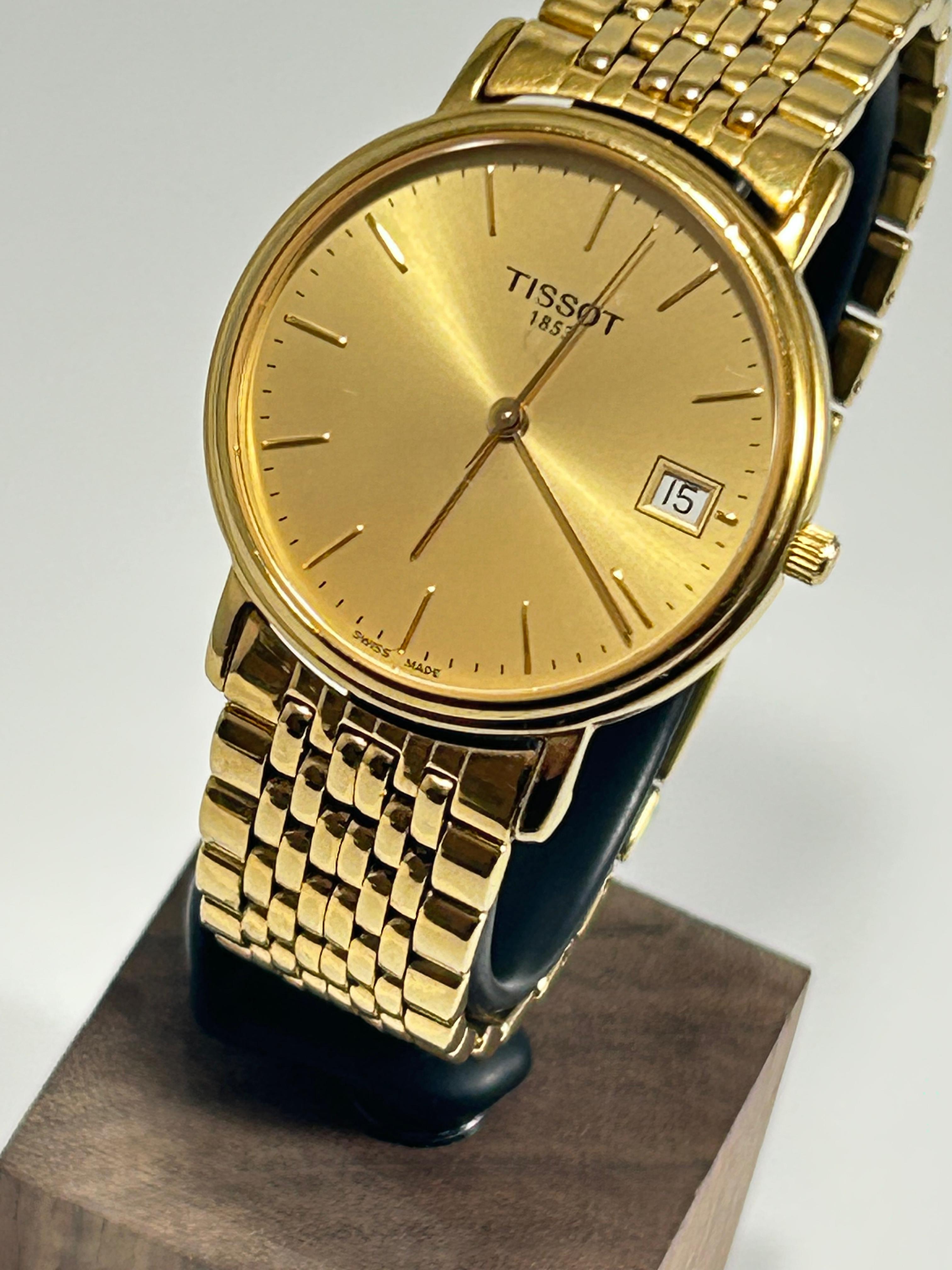 Tissot 1853 Classic Desire Men's Watch — Gold-Tone, Champagne Dial, Sapphire Crystal, Date