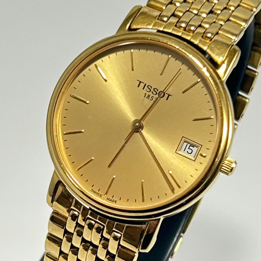 Tissot 1853 Classic Desire Men's Watch — Gold-Tone, Champagne Dial, Sapphire Crystal, Date