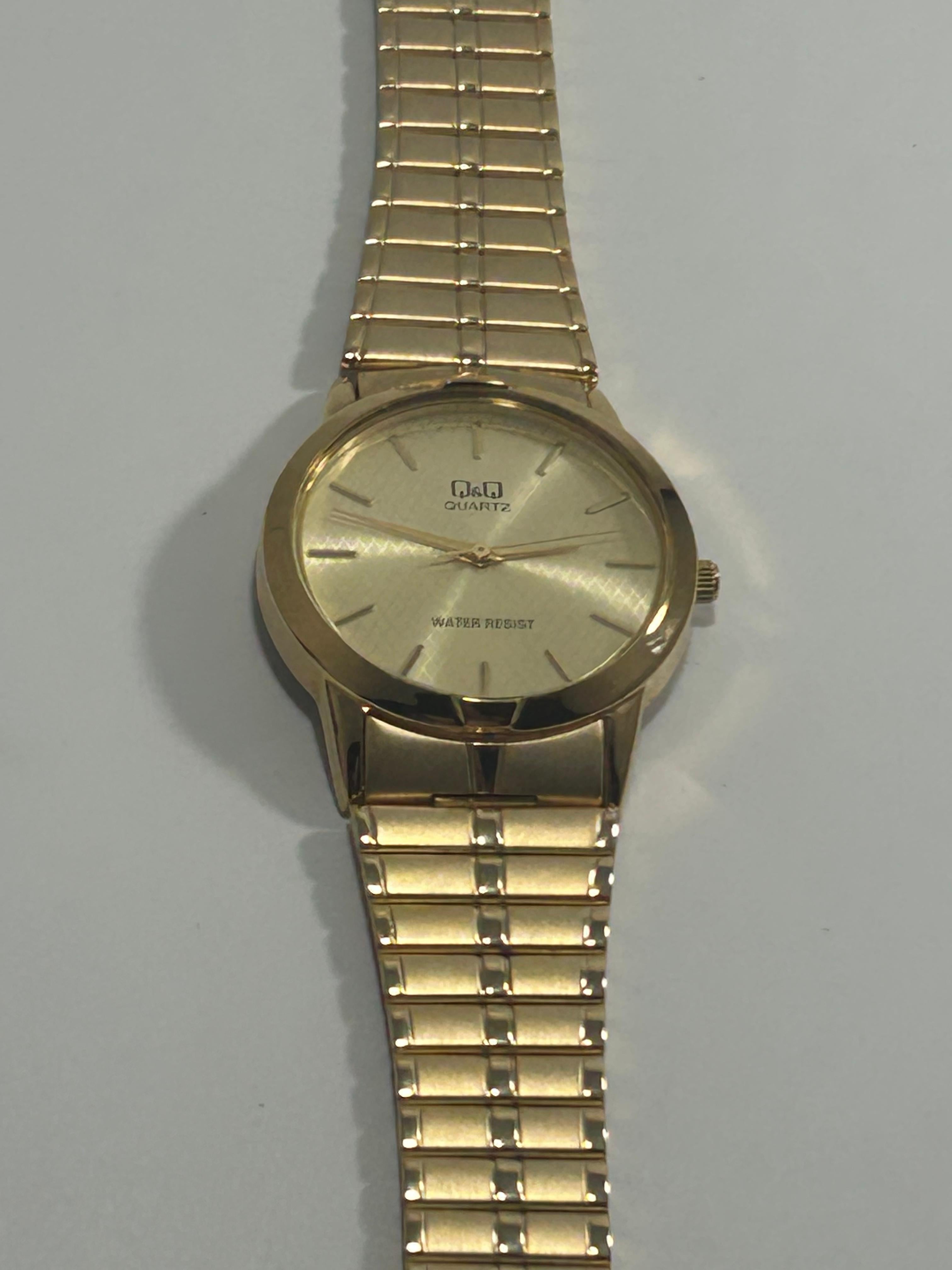 Q&Q by Citizen Dress Watch - Honeycomb Dial, Gold Tone, 34mm