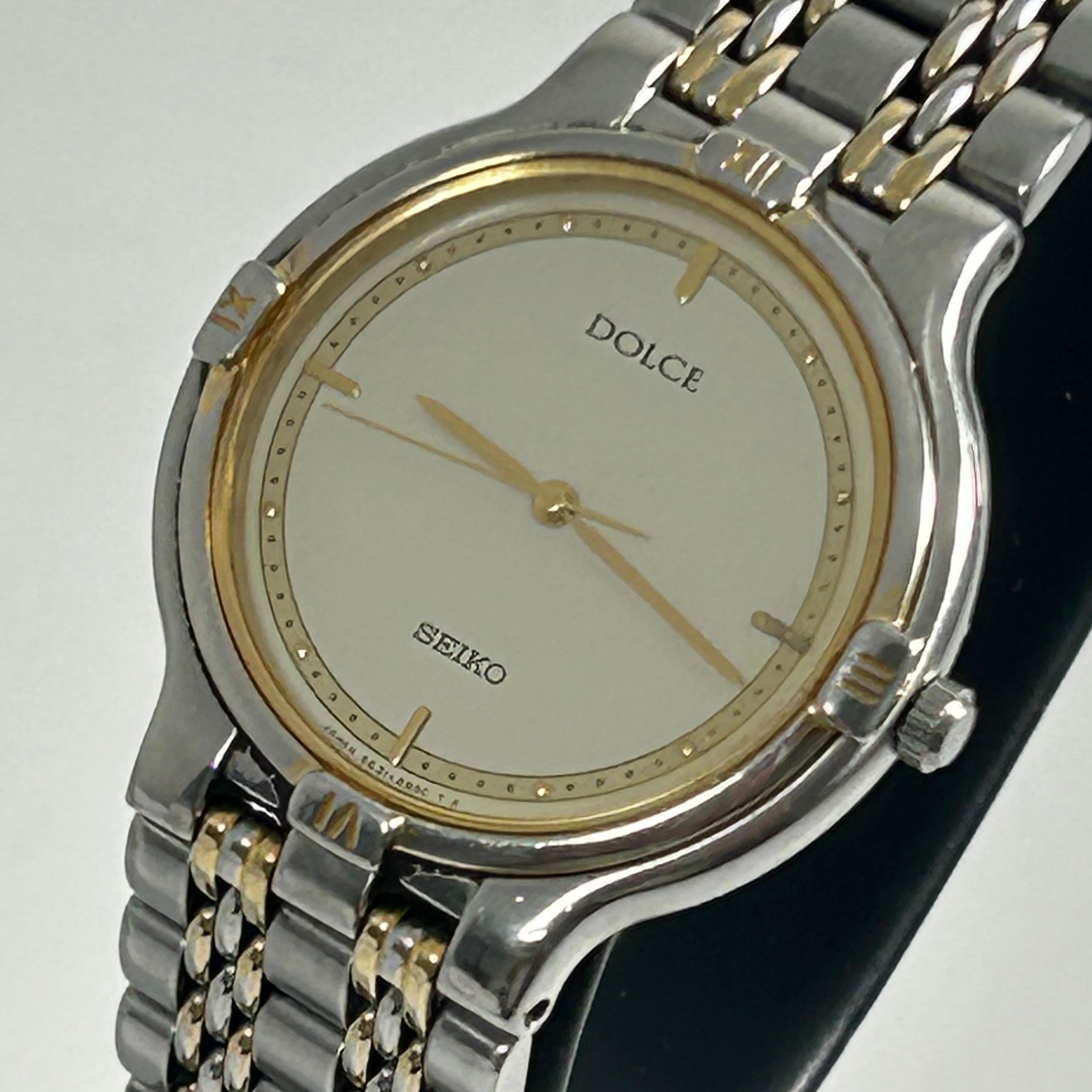 1990's Seiko Dolce 5E31 Dress Watch - Two-Tone, 32mm, Champagne Dial, Onyx Crown