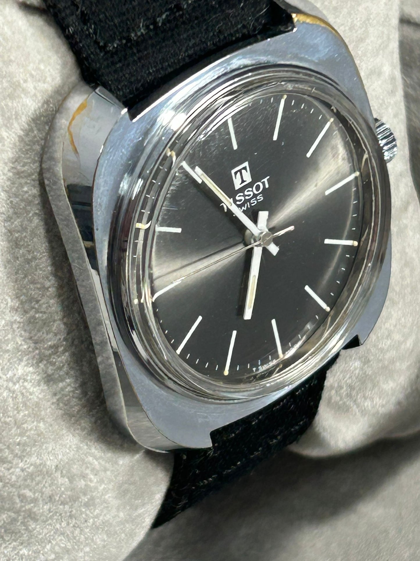 1970s Tissot Astrolon Swiss Vintage Black Dial Men’s Watch with Original Box