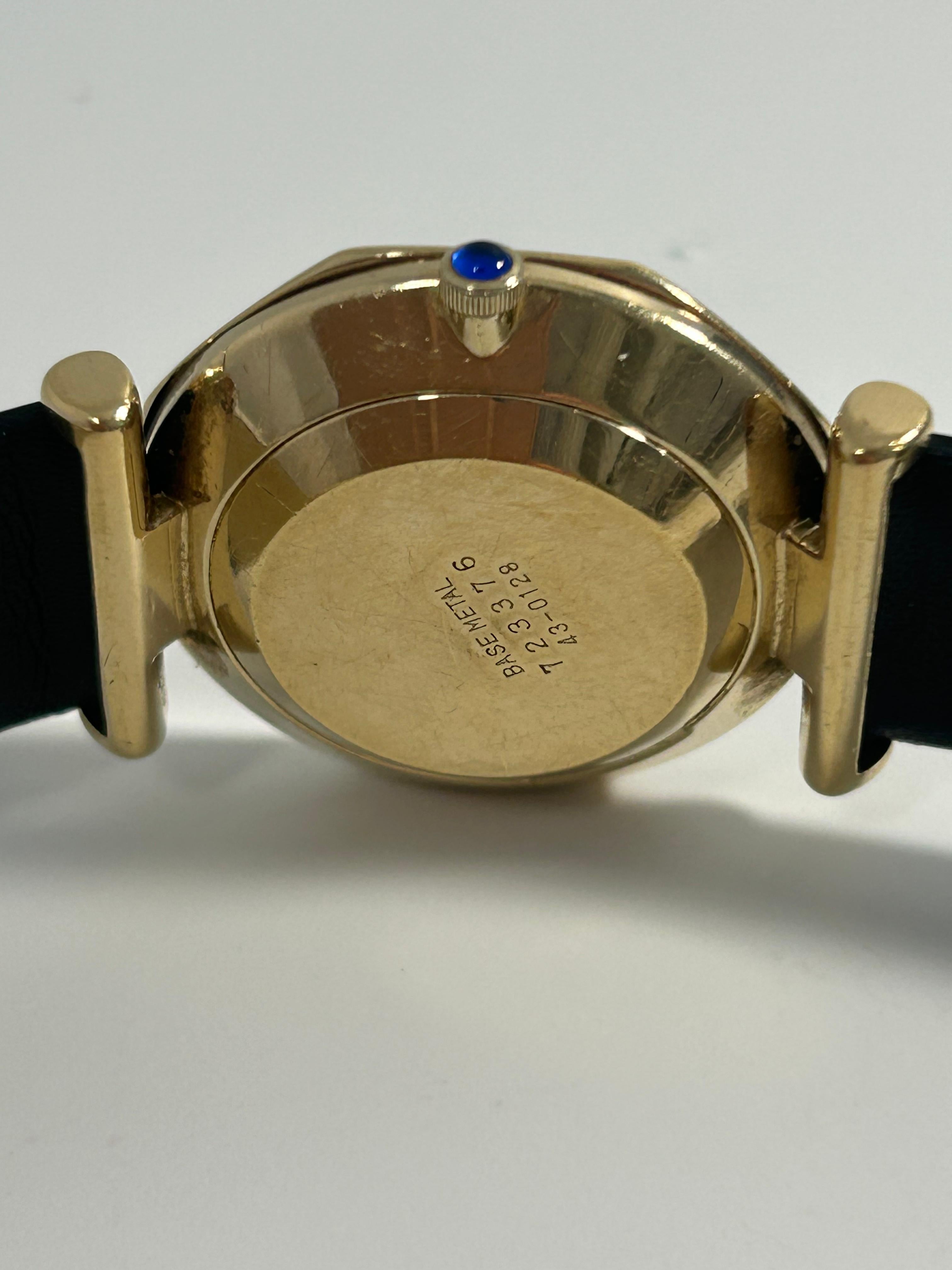 1987 Seiko Vintage Quartz Octagonal Dress Watch — Gold-Tone, White Roman Numeral Dial, Black Leather Strap