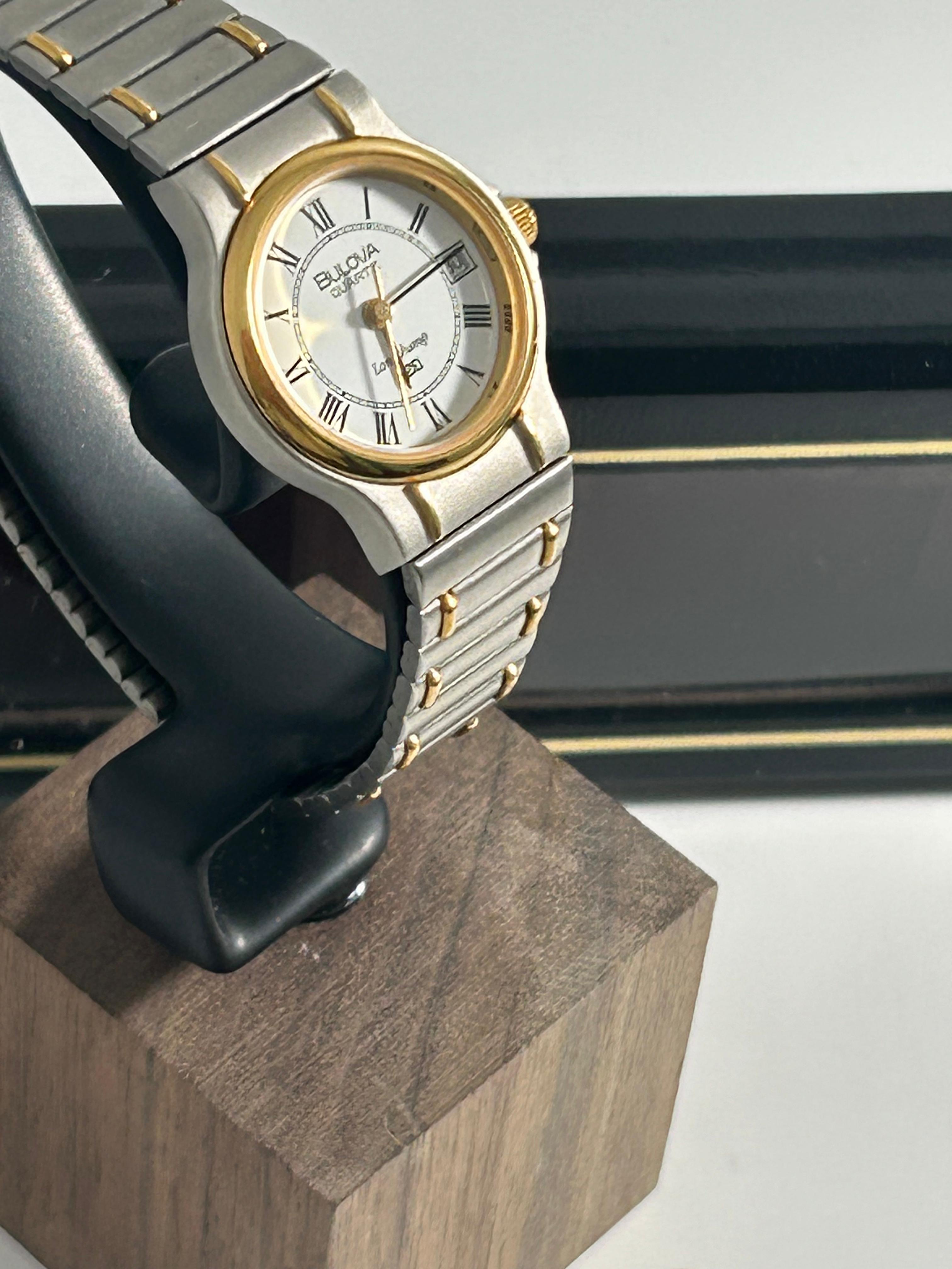 Ladies Bulova Longchamp - 24mm, Two Tone, Roman Dial, Box & Papers