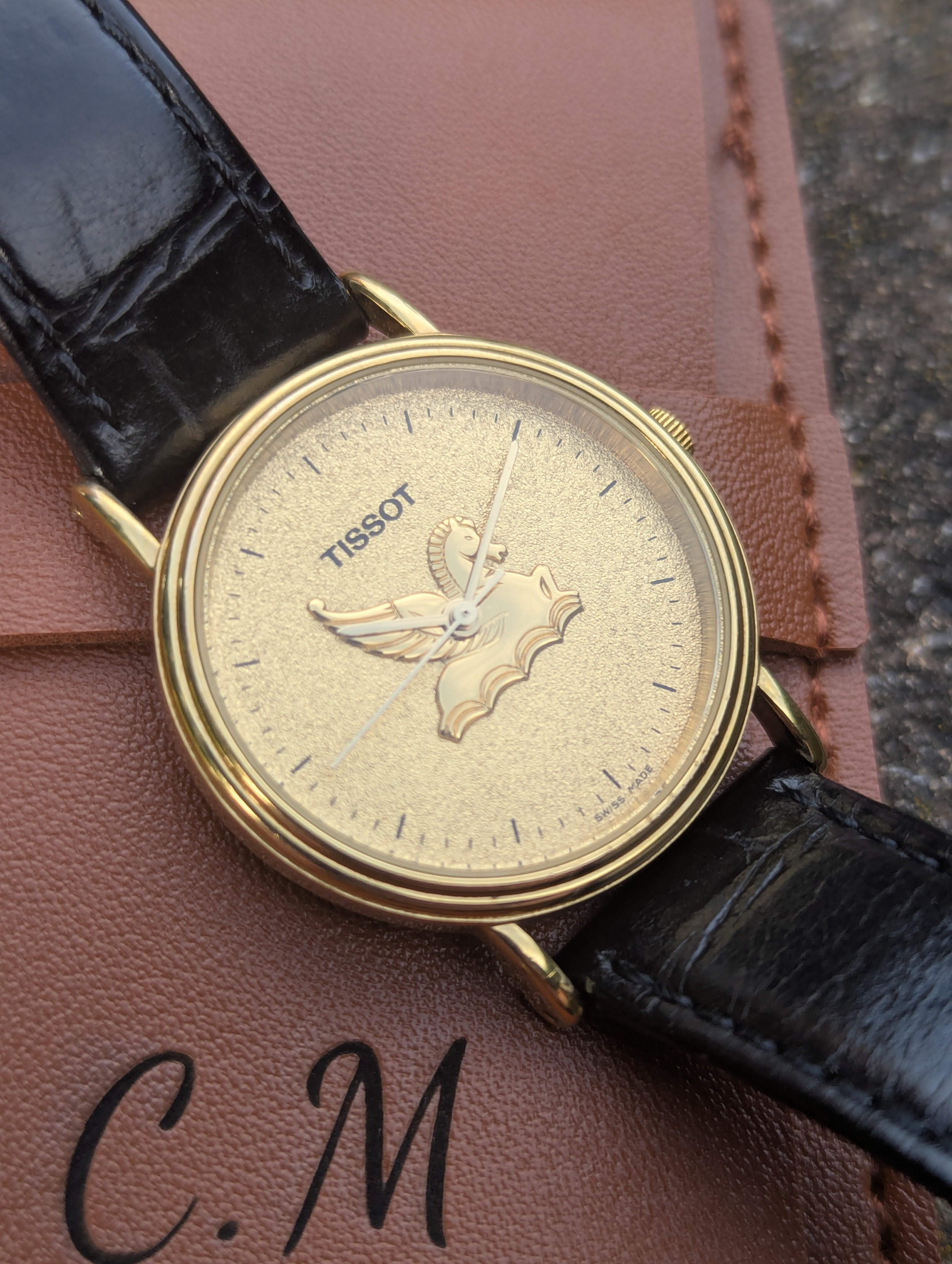 Tissot Pegasus Gold Dial Dress Watch