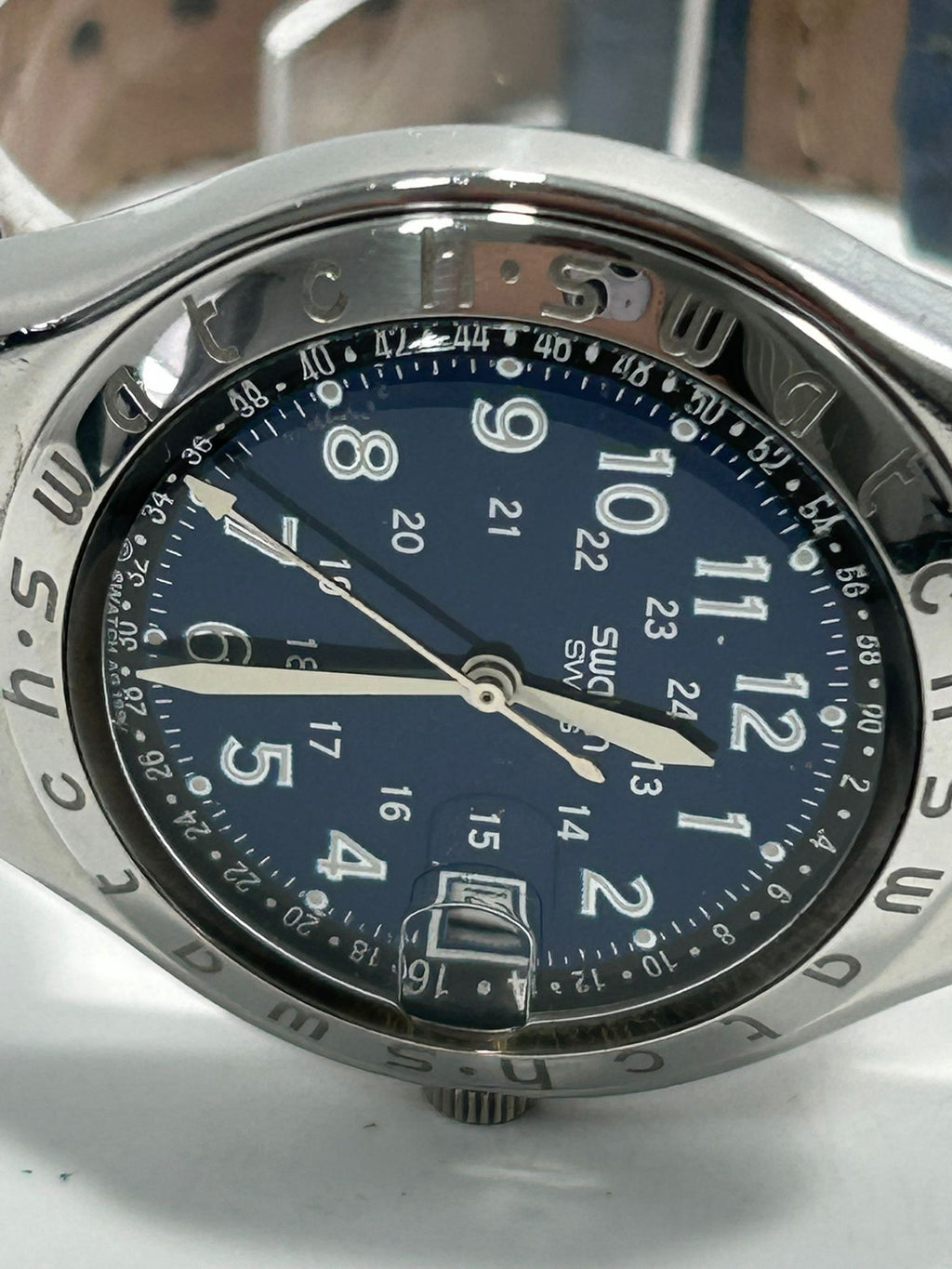 1993 Swatch Irony – Blue Dial, 37mm, Stainless Steel, Date