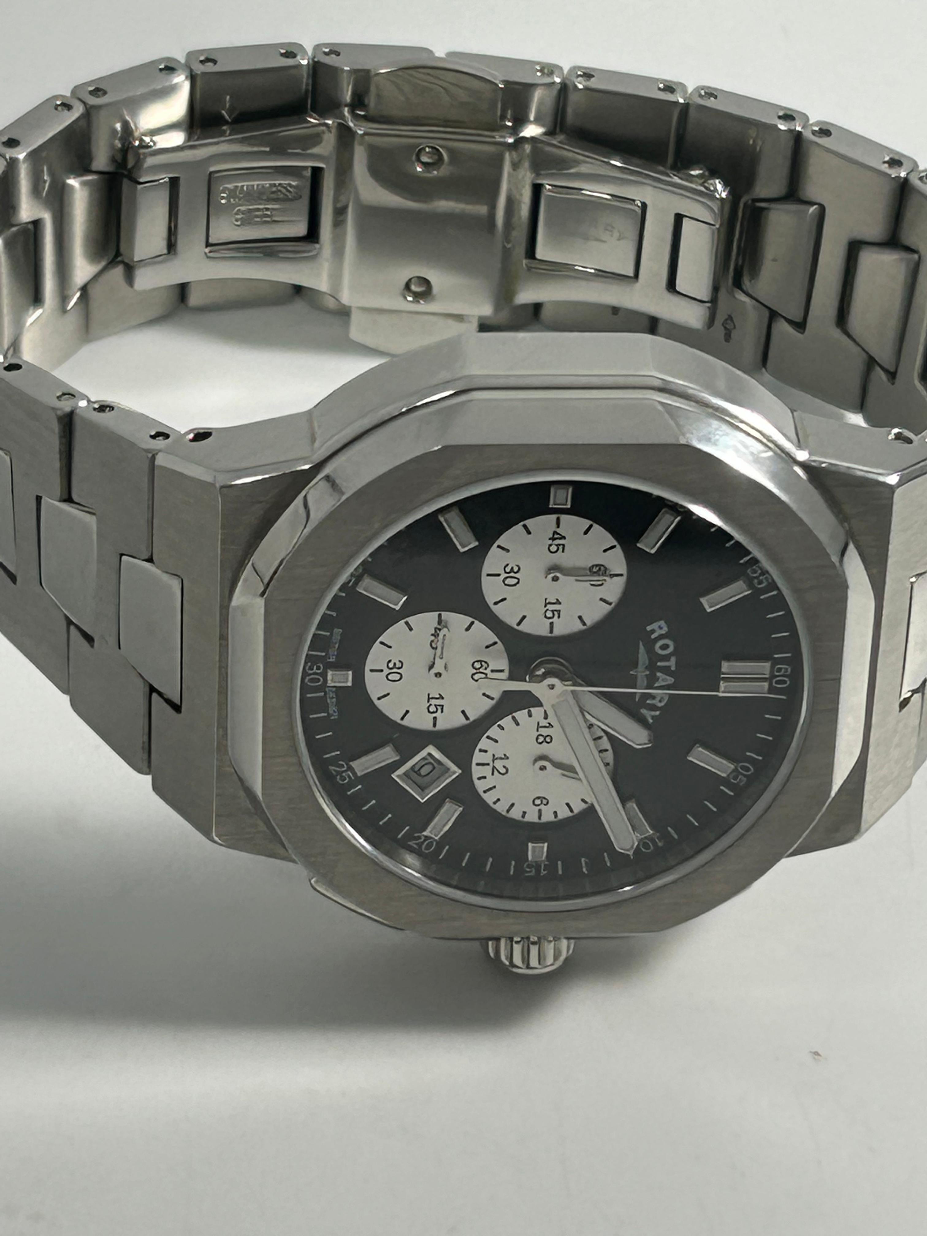 Rotary Regent Chronograph GB05450/65 Watch - Black Dial, 40mm, Stainless Steel, Date