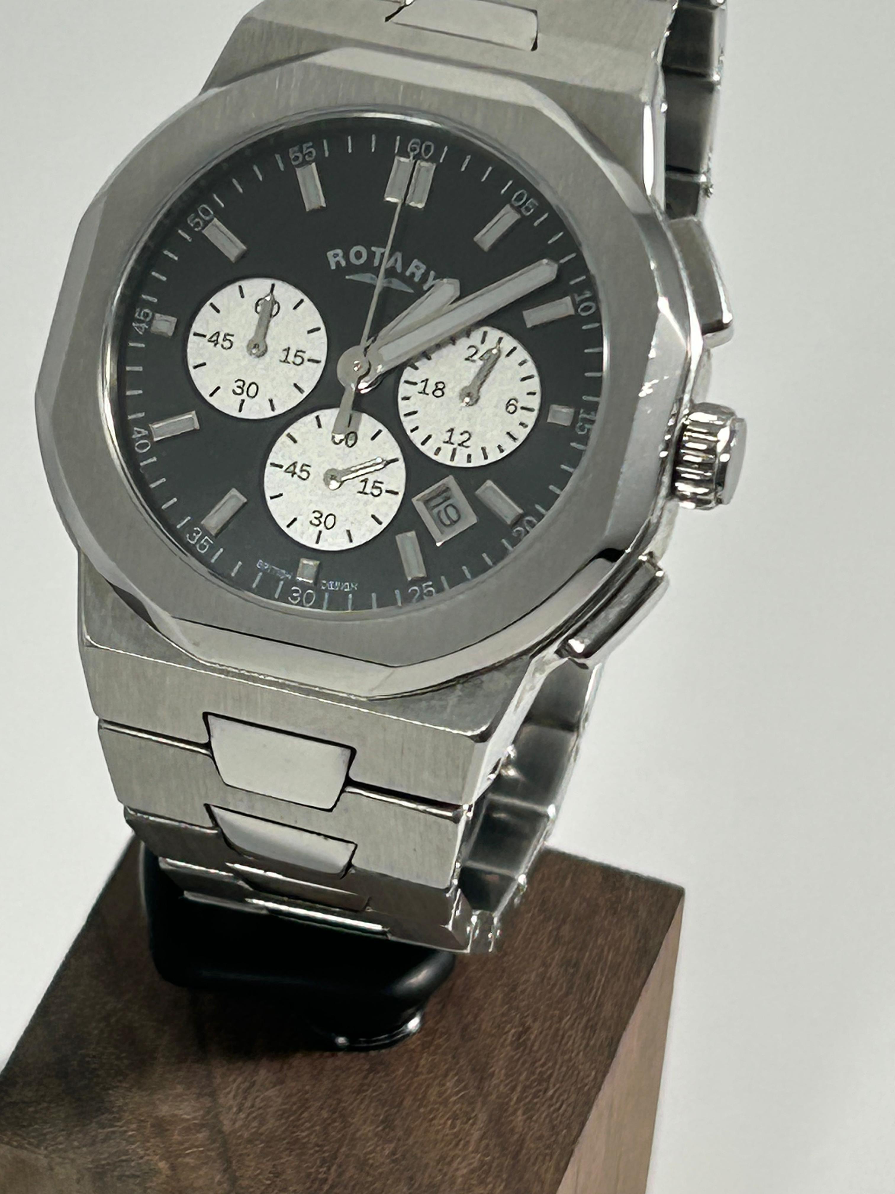 Rotary Regent Chronograph GB05450/65 Watch - Black Dial, 40mm, Stainless Steel, Date