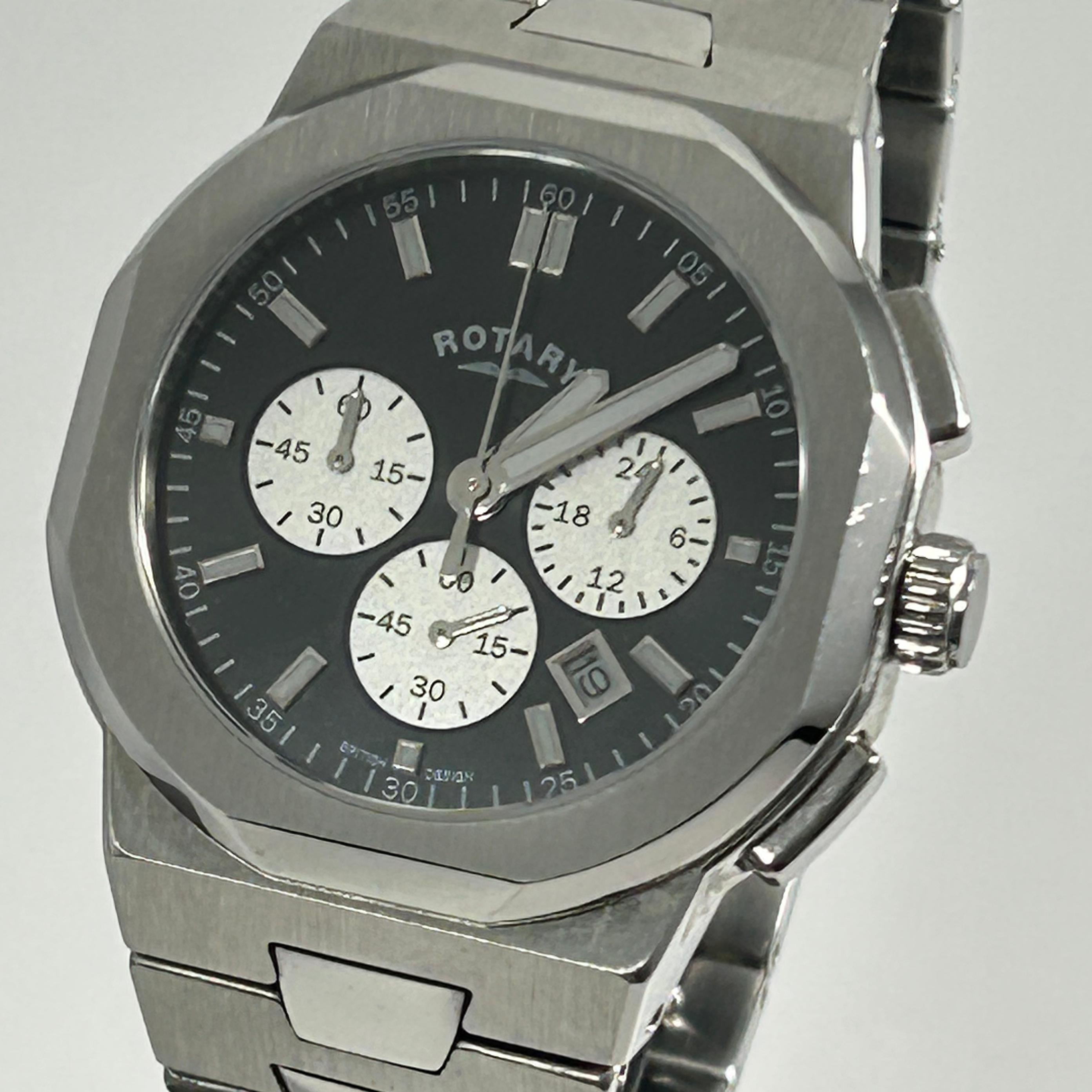 Rotary Regent Chronograph GB05450/65 Watch - Black Dial, 40mm, Stainless Steel, Date